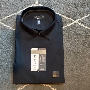 New With Tags Alfani Alfatech Black Button Up